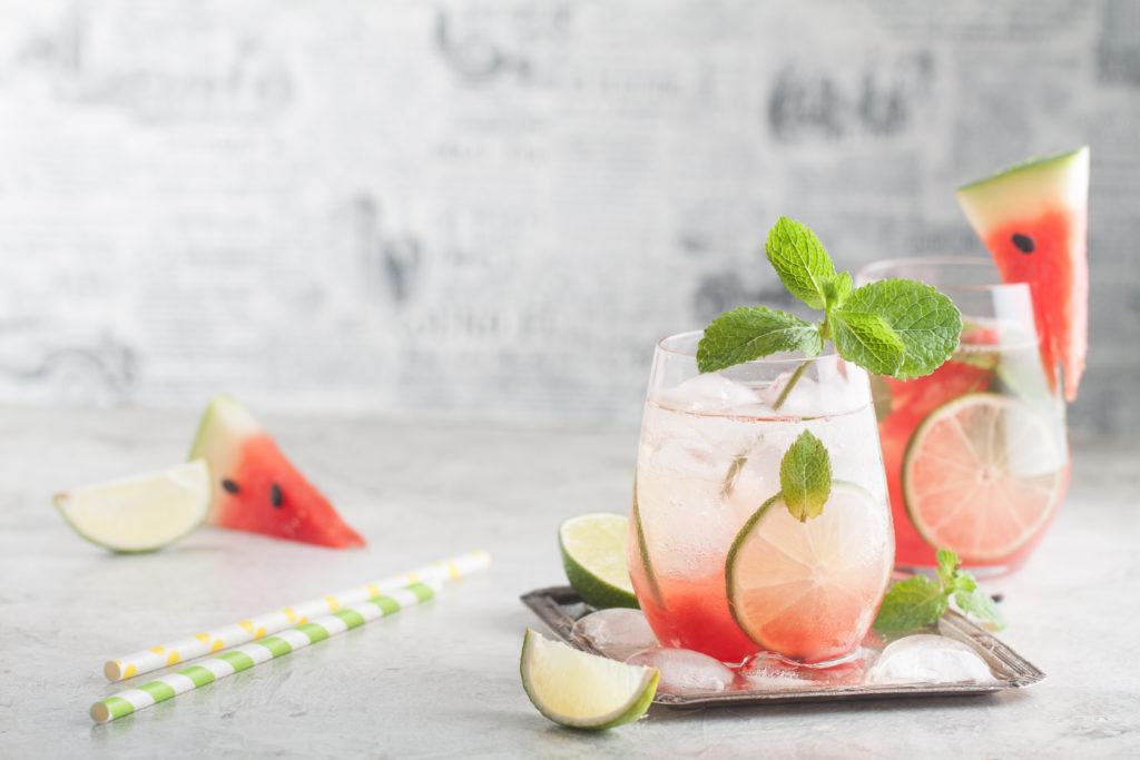 Fresh watermelon vodka cocktail